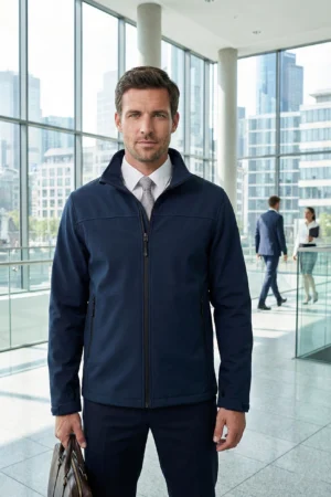 Chamarra Soft Shell con Corte en Pecho y Bolsas con Cierre | Uniforme Corporativo Exterior
