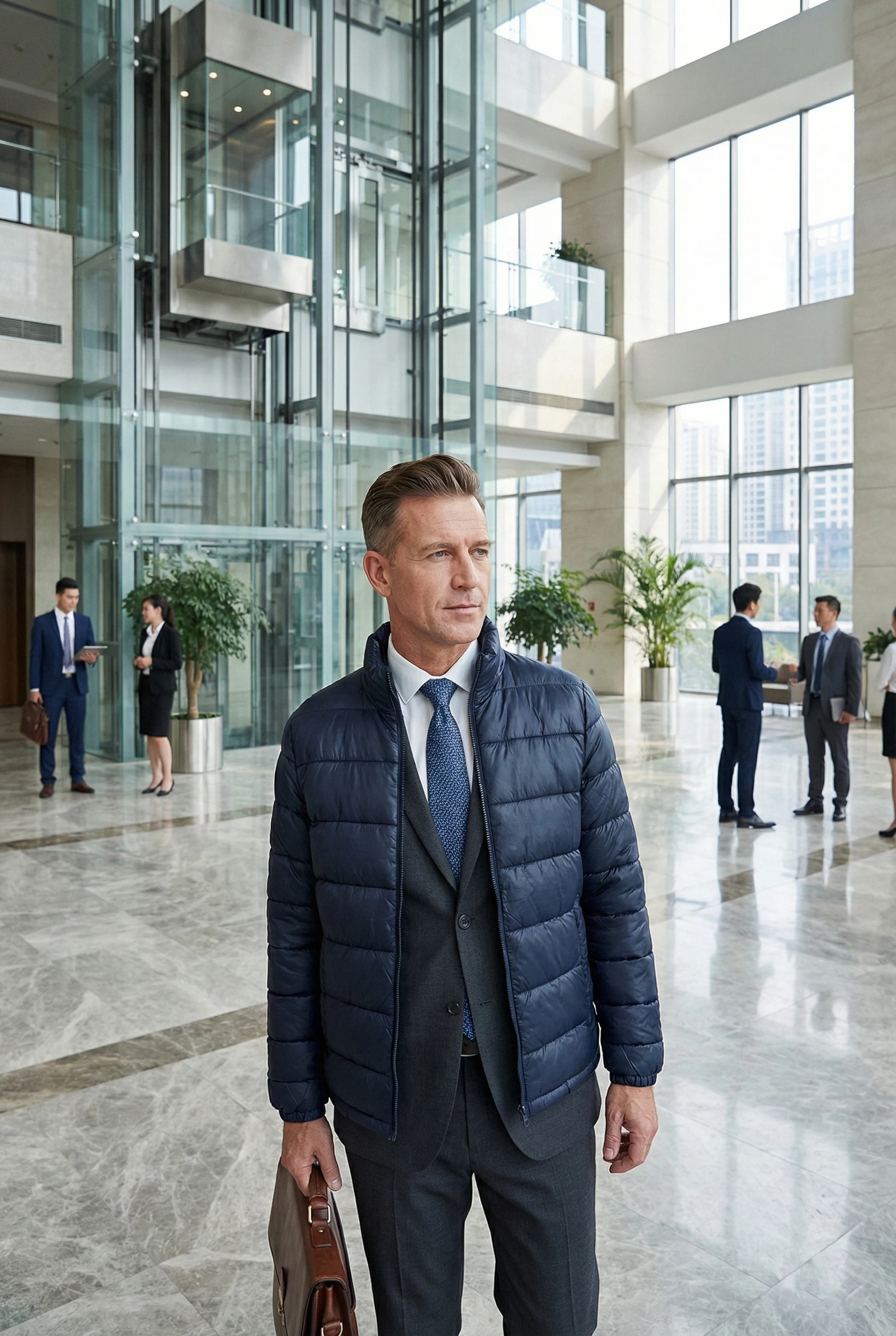 Chamarra Tipo Puffer en Nylon Capitonado| Uniforme Corporativo para Clima Frío